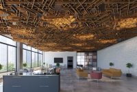 Designs architectural ceiling acoustic baffle spaces three family office arktura